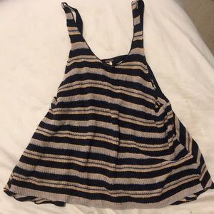 NWOT Free People striped navy and orange tank top